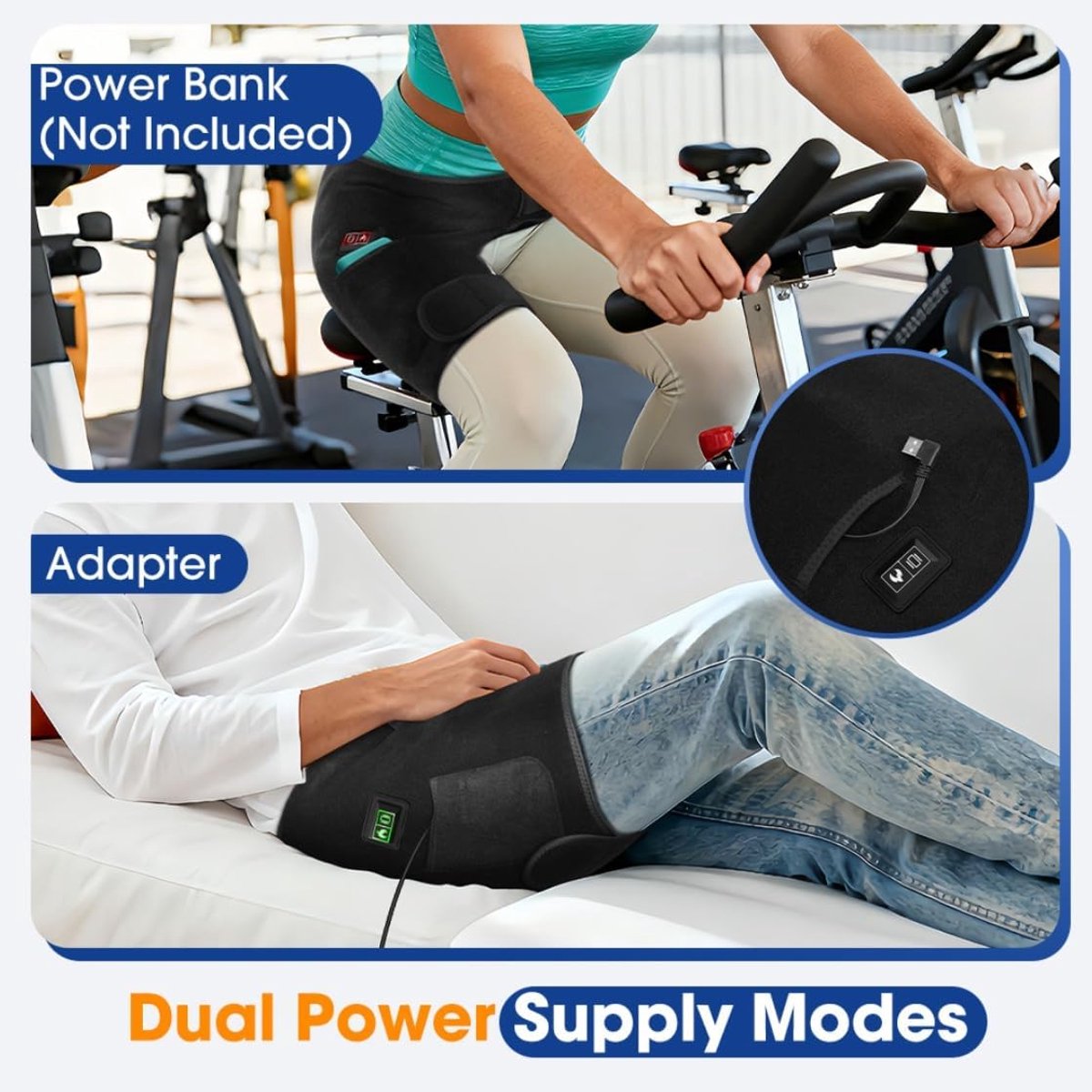 Draagbare Heupverwarmer – met vibratiefunctie en elektrische verwarmde wrap geschikt voor heup, dij en billen – met dubbele stroomopties – geschikt voor thuis, op kantoor en tijdens fitness — cadeau in Cadeau-ideeën - foto 4