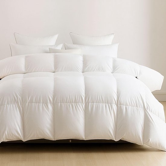 Alpes Blanc - Natuurlijk dekbed van veren, 360 g/m², 240 x 280 cm, warm en ademend, wasbaar, gemaakt in Frankrijk, nieuwe vulling