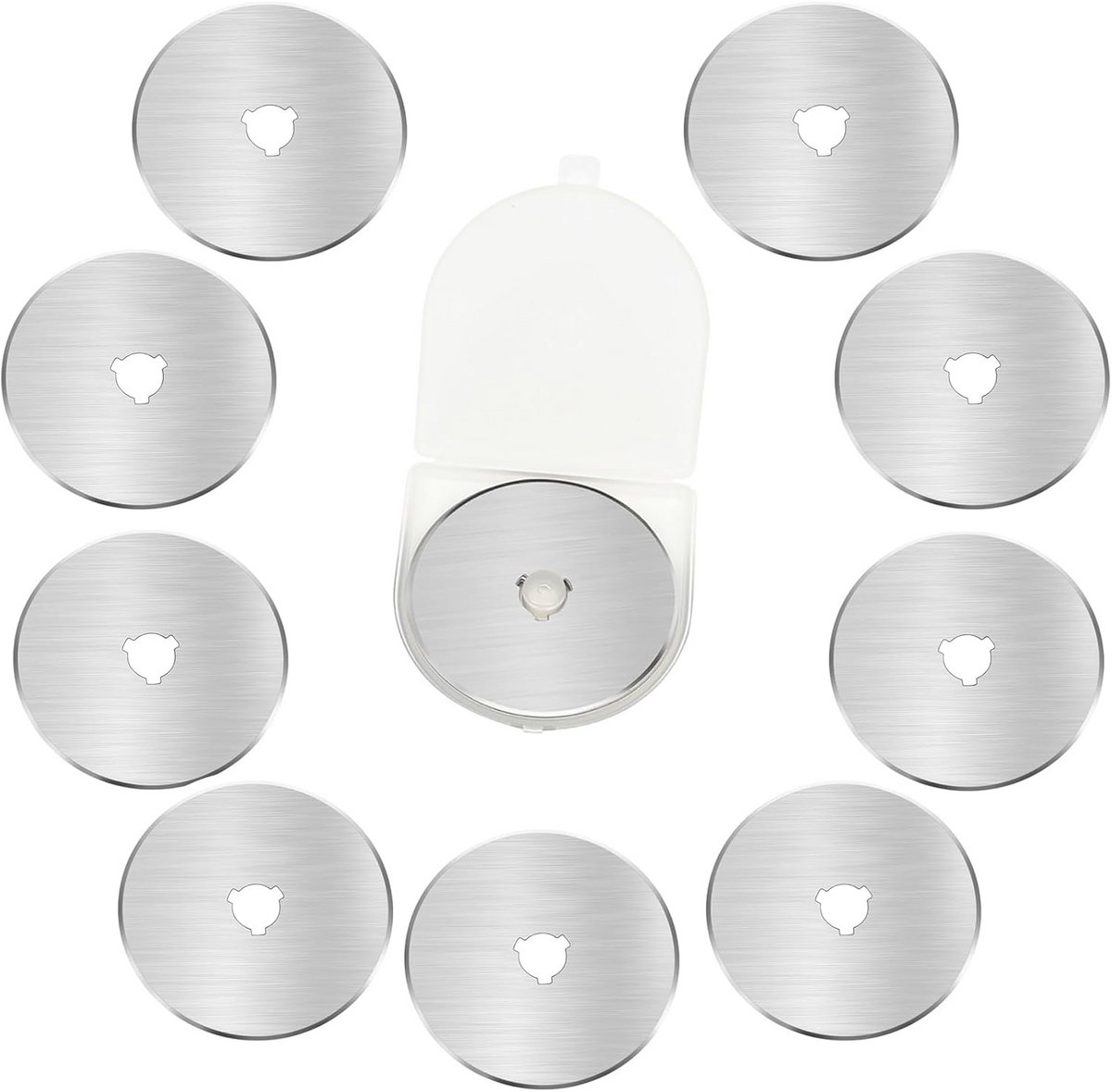 Set van 10 Roterende Snijmessen voor Stof, Papier en Ambachten, 60 mm