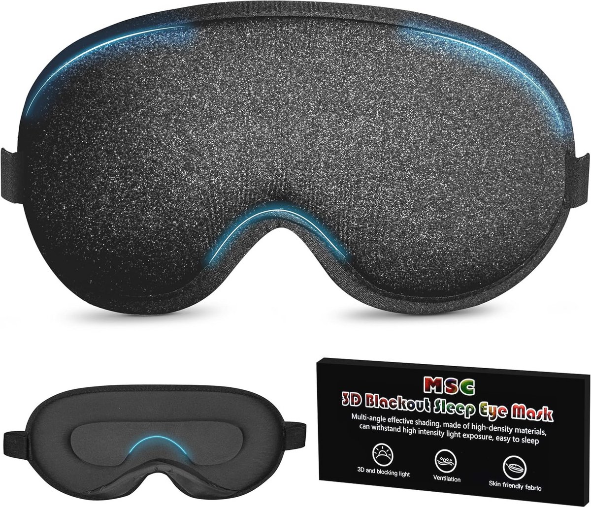 Verduisterend Slaapmasker voor Dames en Heren - Ergonomisch 3D Ontwerp met Nuldruk voor Optimaal Comfort