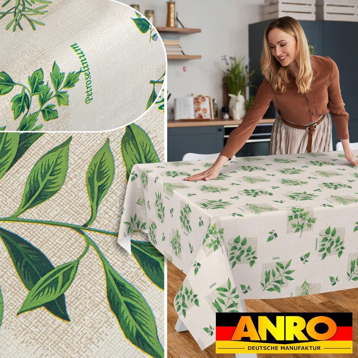 Tafelkleed Afwasbaar Kruiden Design Rechthoekig 240x140 cm Waterafstotend