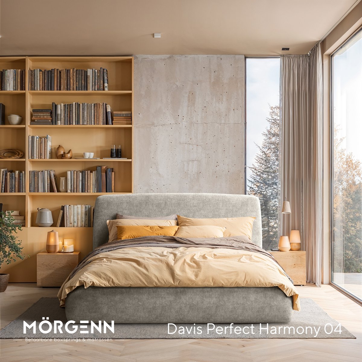 Mörgenn Bed Dune - Luxe Bedframe met Opbergruimte 37 cm - Taupe (Perfect Harmony 04) - 160x200 cm - Zonder Matras