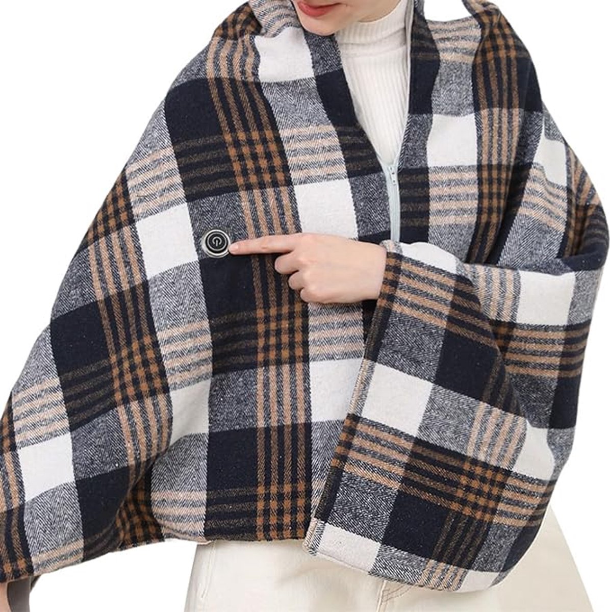 USB-verwarmde elektrische deken - Warmtekussen Nek - warmtedeken - Elektrische verwarmde sjaal - Elektrische Deken en Poncho - 3 Warmteniveaus - Dames en Heren - 143 x 72 cm