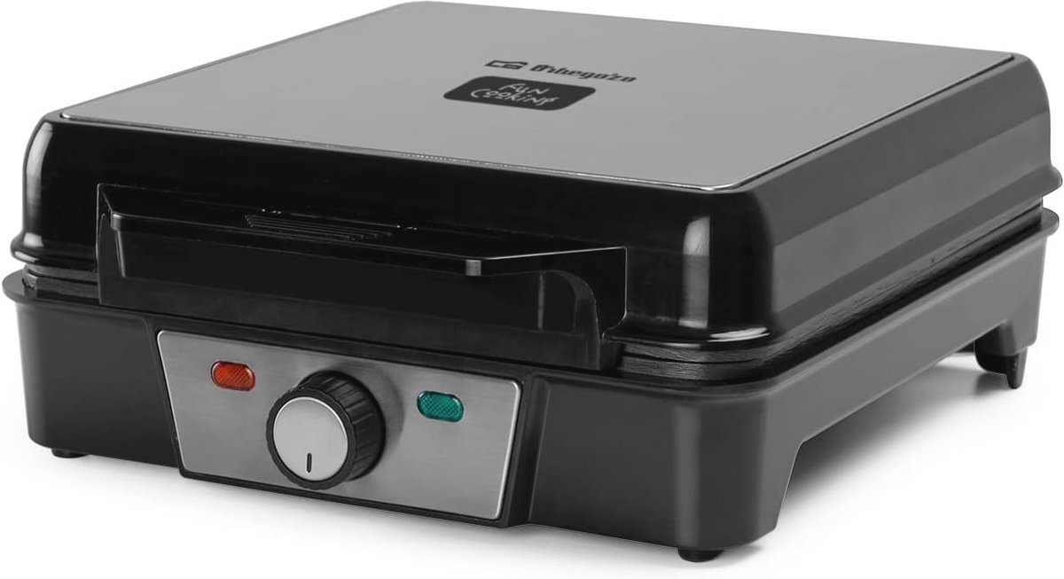 Wafelijzer met Antiaanbaklaag en Regelbare Thermostaat 4 Wafels Tegelijk