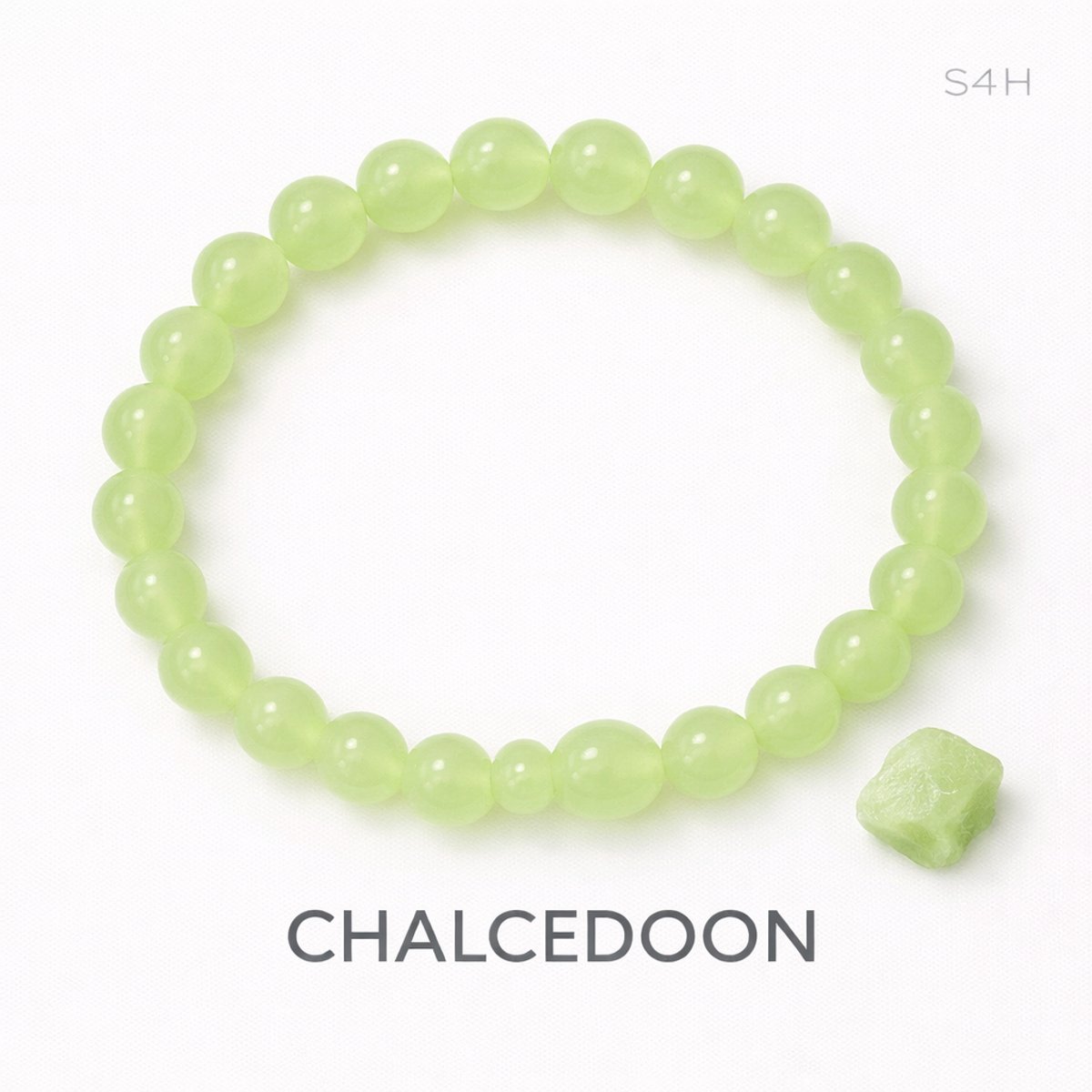 S4H Chalcedoon Armband – Stressvermindering & Emotionele Balans – 6/8 mm Edelsteen