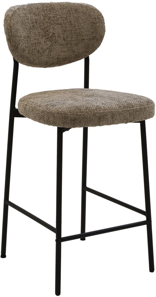 Giga Meubel Barstoel Vajen - Stof/Metaal - Taupe - Set van 2