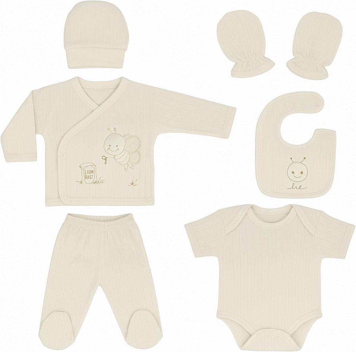 6-delige Baby Kledingset Katoen voor Pasgeborenen 0-4 Maanden