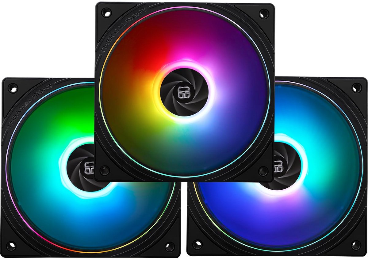 120 mm ARGB CPU-ventilator - Stille 4-pins PWM Cool fan tot 1500 tpm (Pack van 3)