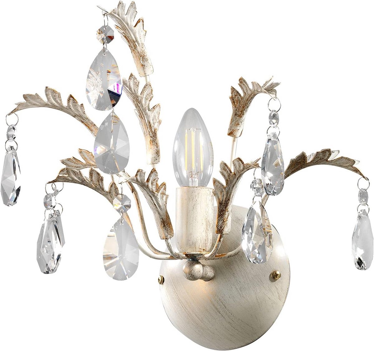 Onli Mand Wandlamp E14, 6 W, Ivoor/Goud, 30 x 25 x 25 cm