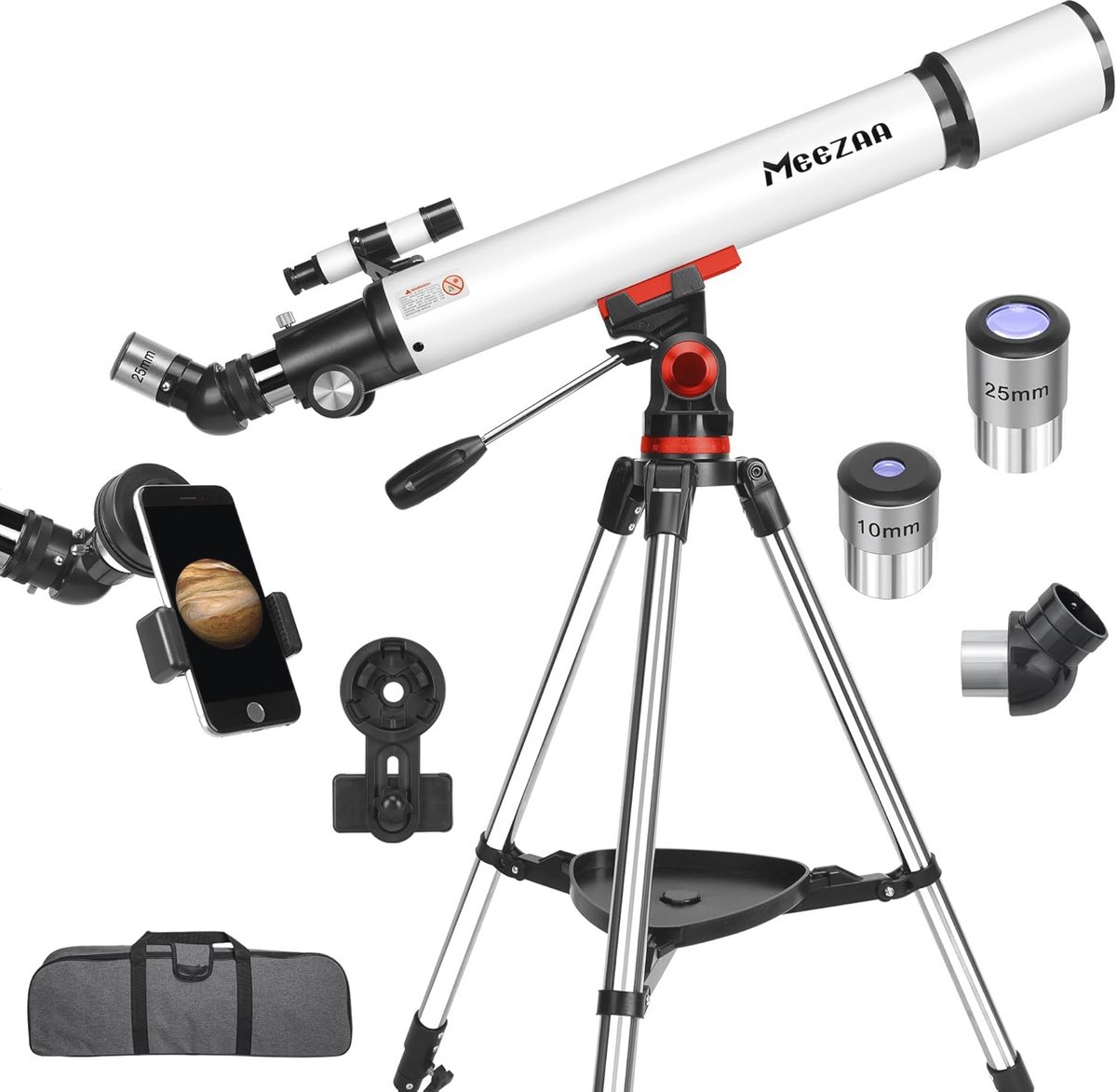 Telescopische Astronomie Telescoop voor Volwassenen en Beginners - 70 mm Refractor met Draagbaar Statief