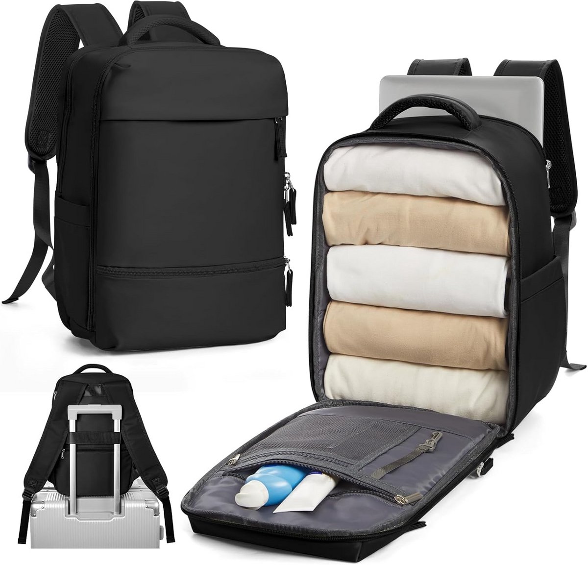 Vacuüm Reisrugzak met Pomp - Waterdichte Backpack voor Laptop (14") en Schoenenvak