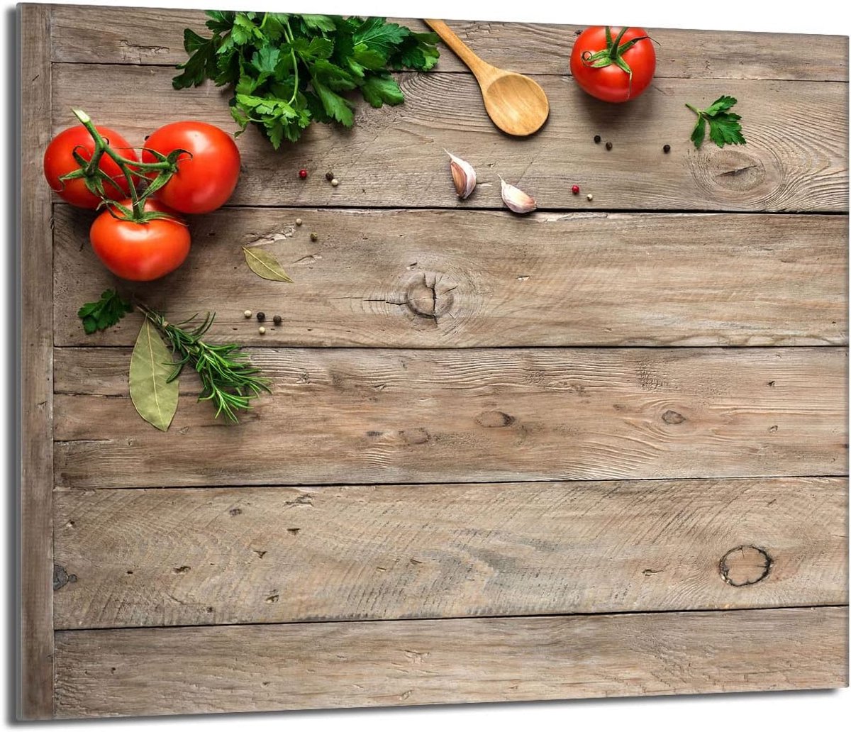 Glazen Kookplaat Afdekplaat Hout 60x52 cm - Universeel voor Inductie, Keramisch en Elektrisch Fornuis