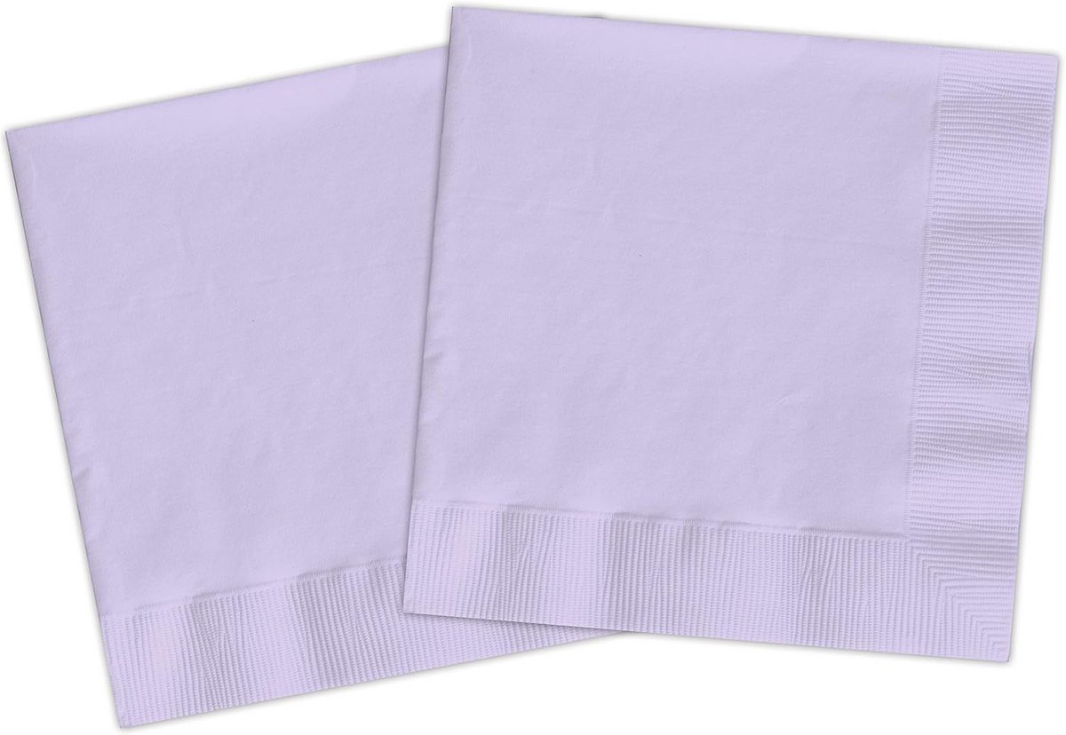 20 Composteerbare Papieren Servetten FSC 33x33 cm Dubbele Fleece Lavendel Paars