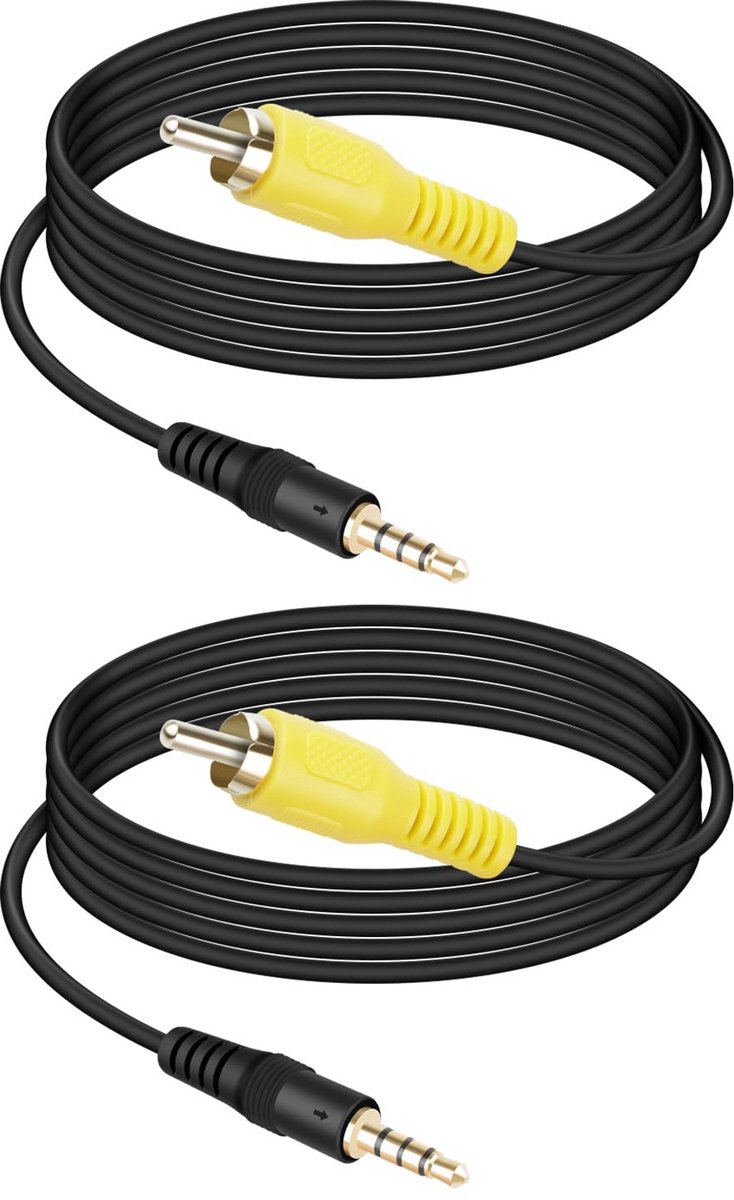 2-Pack 3,5 mm Jack naar RCA Kabel (1,5 Meter) - AUX naar Stereo Audio Adapter