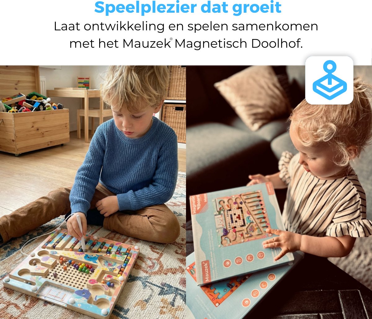 Mauzek® Magnetisch Doolhof Zee – Montessori speelgoed – Houten speelgoed – Magneetspel – Sensorisch – Reisspeelgoed – Magnetisch – Peuter speelgoed – Voor in de auto – Speelgoed voor onderweg – Jongens – Meisjes – 3 jaar – 4 jaar – 5 jaar – 6 jaar — afbeelding 5