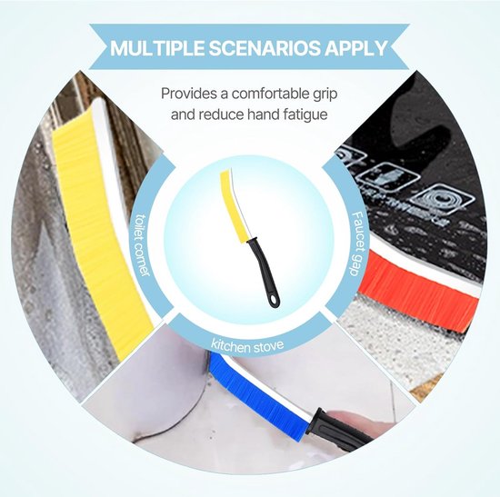 YAGE Crevice Cleaning Brush, Bathroom Tile Groove Crevice Cleaning Brush Hand Held Long Handle Cleaning Tool,Home Kitchen Groove Crevice Window Door Track Tile Groove Bristle Crevice — afbeelding 4