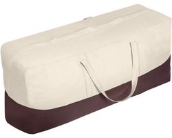 vailge Terraskussen/hoes opbergtas waterdichte buitenterrasmeubelzitting rechthoekige kussens opbergtas, beschermende terrashoes met ritssluiting draagtas met handgrepen - standaard, beige en bruin