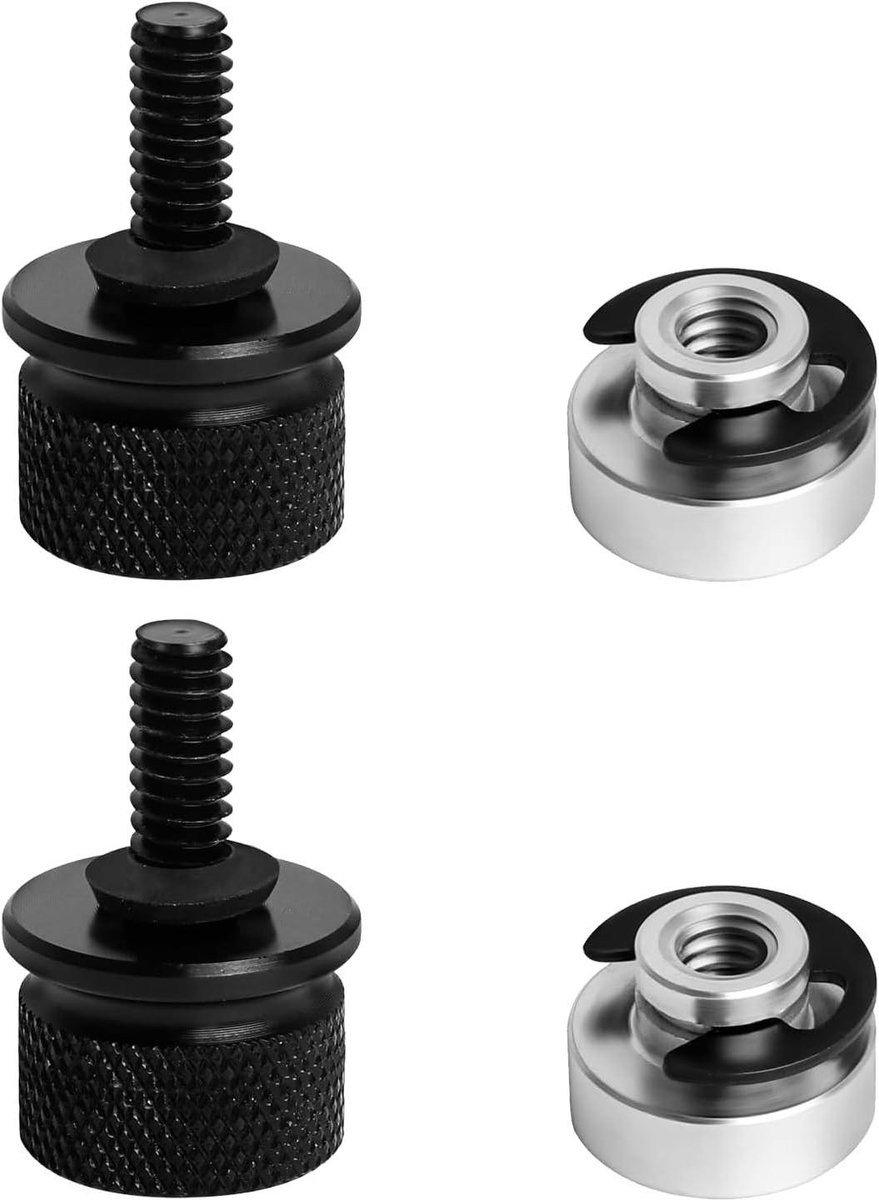 Motorfiets aluminium zitplaats schroef set - Harley - bevestigingsschroeven - zwart - zitplaatsschroeven - 2 sets - geschikt voor motorfiets zitplaats - zwart model.