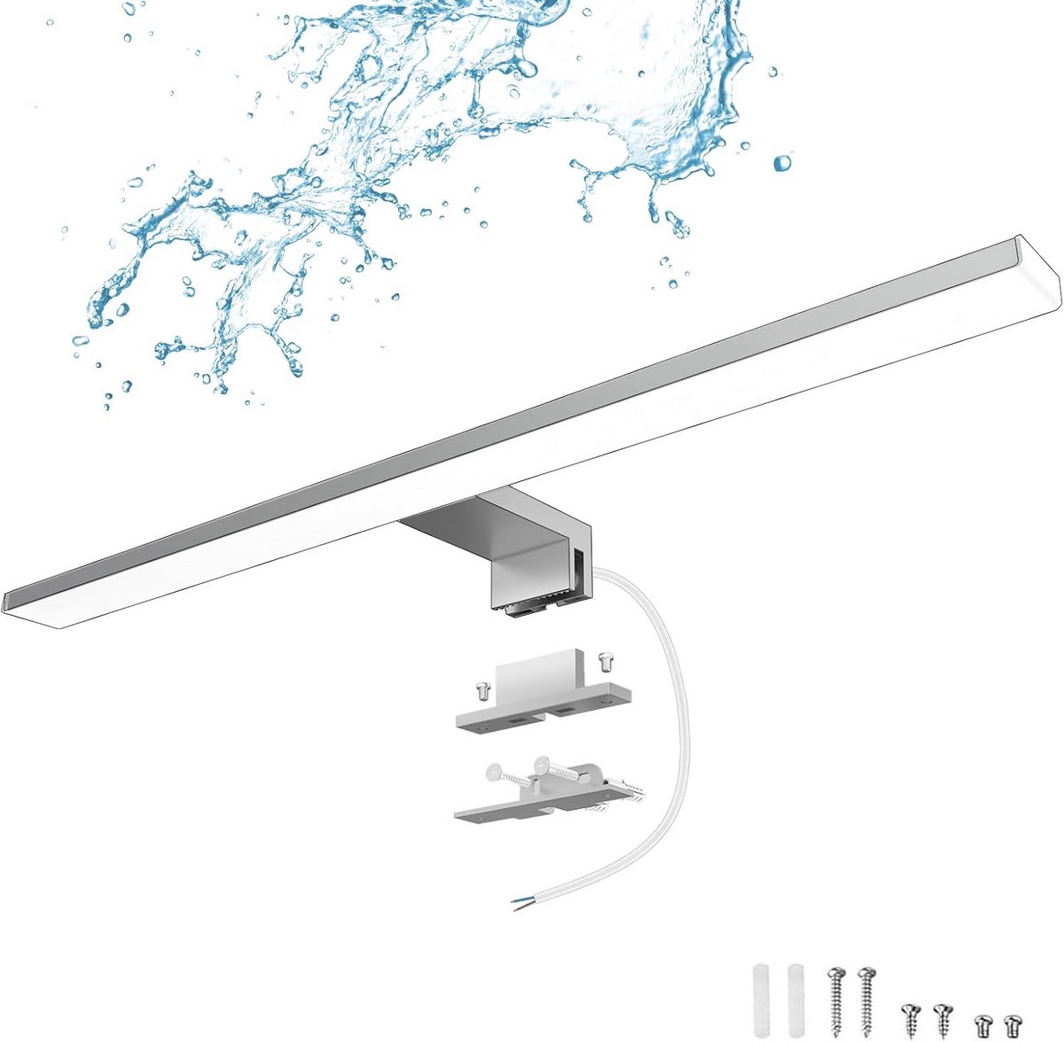 DILUMEN 50 cm LED Bathroom Mirror Light, 10 W, 1300 LM, Neutral White, 4000 K, Modern Indoor Wall Light, 230 V, 3-in-1 LED Cabinet, Bathroom Lamp, IP44
