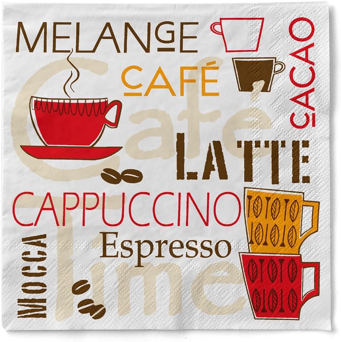 Tissue Servetten Café Latte 33x33cm - 20 stuks - 3-laags en Absorberend