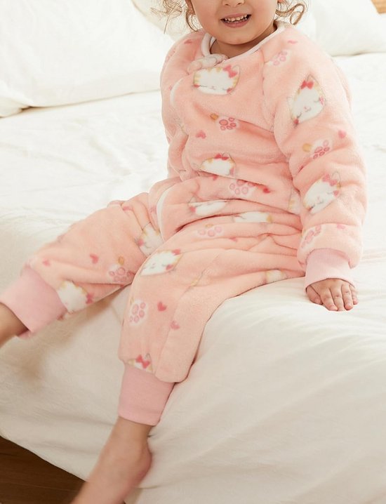 Warme Flanellen Babyslaapzak met Voeten 3.0 TOG - Winter Slaapoverall met Dierenprint — afbeelding 5