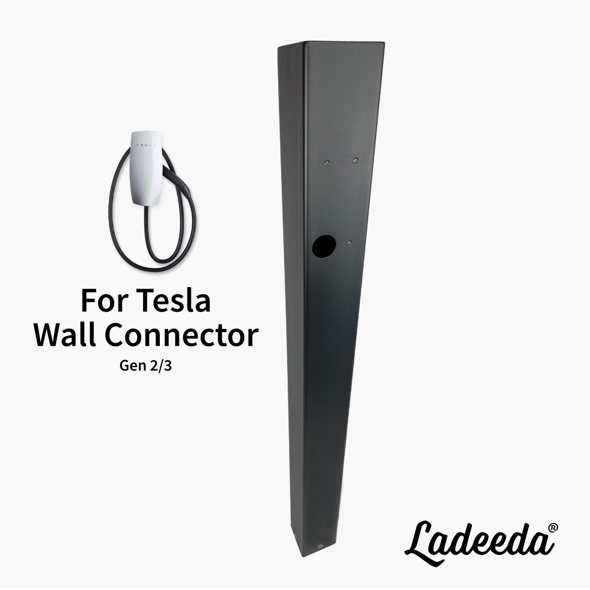 RVS mat zwart Laadpaal Pedestal voor Tesla Wall Connector