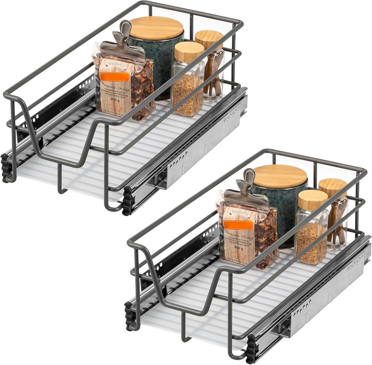 Set van 2 Uittrekbare Keukenladen voor Achteraf Inbouw - 30 cm