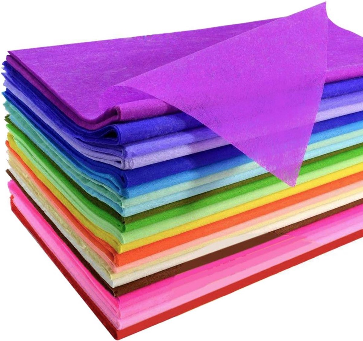 120 Vellen Gekleurd Tissuepapier Bulk voor Kunst en Cadeaus, 24 Kleuren