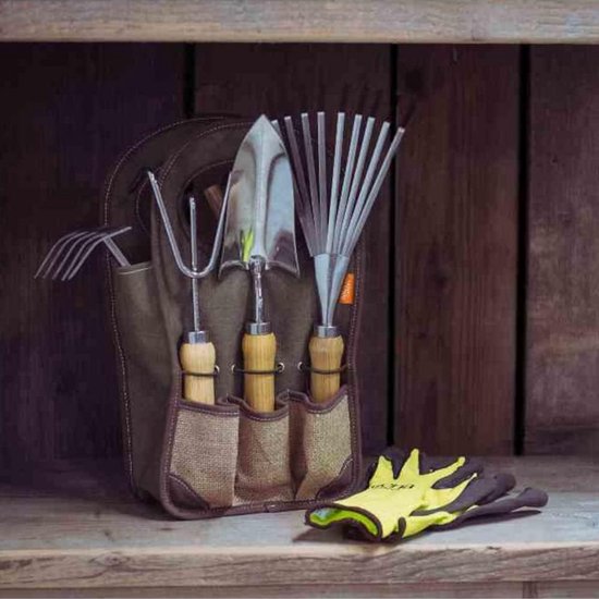 Kleine Rubber / Cultivator met Houten Handvat - RVS Details — afbeelding 3