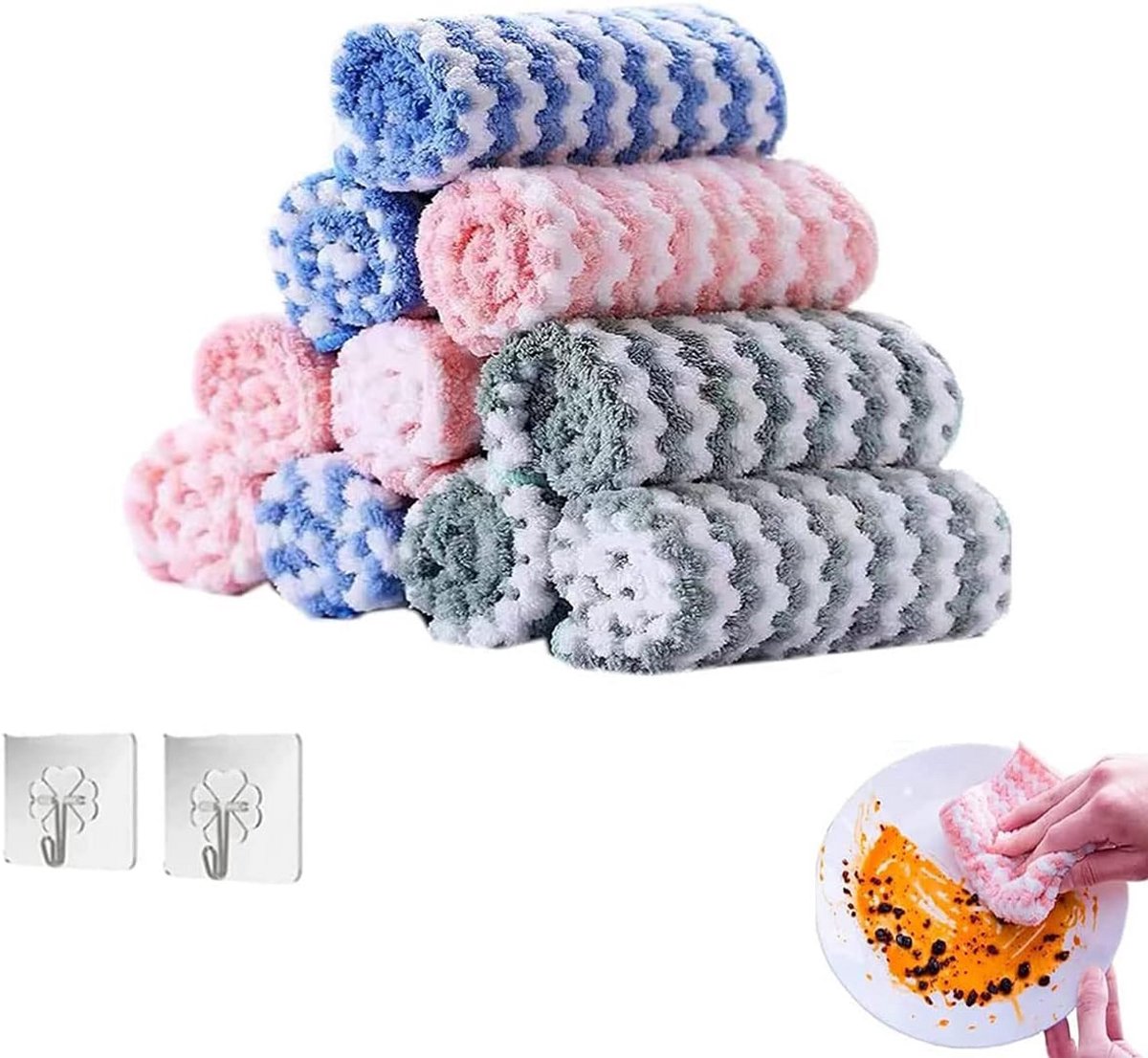 Set van 20 Super Absorberende Microvezel Schoonmaakdoeken voor Keuken en Afwas