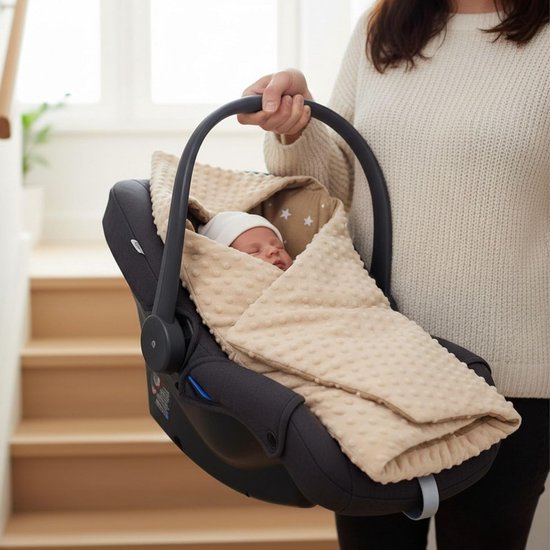 Zachte Minky Wiegdekens & Voetenzak voor Maxi Cosi en Kinderwagen - 90x90 cm — afbeelding 2