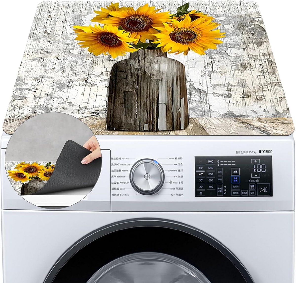 Antislip Wasmachine Onderlegger en Afdekking 60x60 cm Rubber
