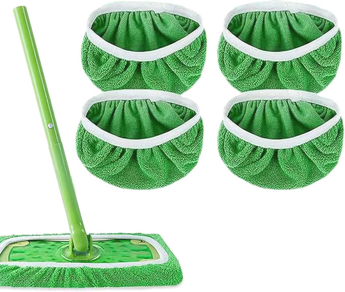 Herbruikbare microvezel doekjes voor vloerreiniging - 4 stuks nat en droog