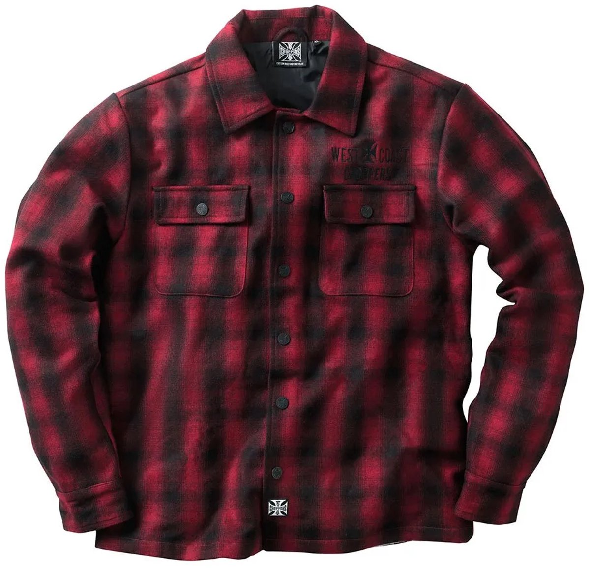 West Coast Choppers Wool Lined Plaid Jas Man Zwart