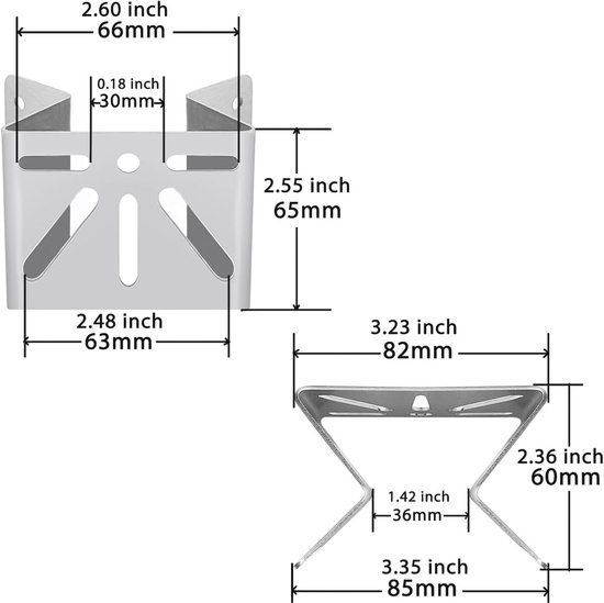 Exterieur Buiten Muur Hoek Mount Metalen Beugel voor PTZ Camera Kleine Grootte, RVS Houder Brede Bekijkhoek CCTV Bewakingscamera Adapter van Merkloos — afbeelding 5