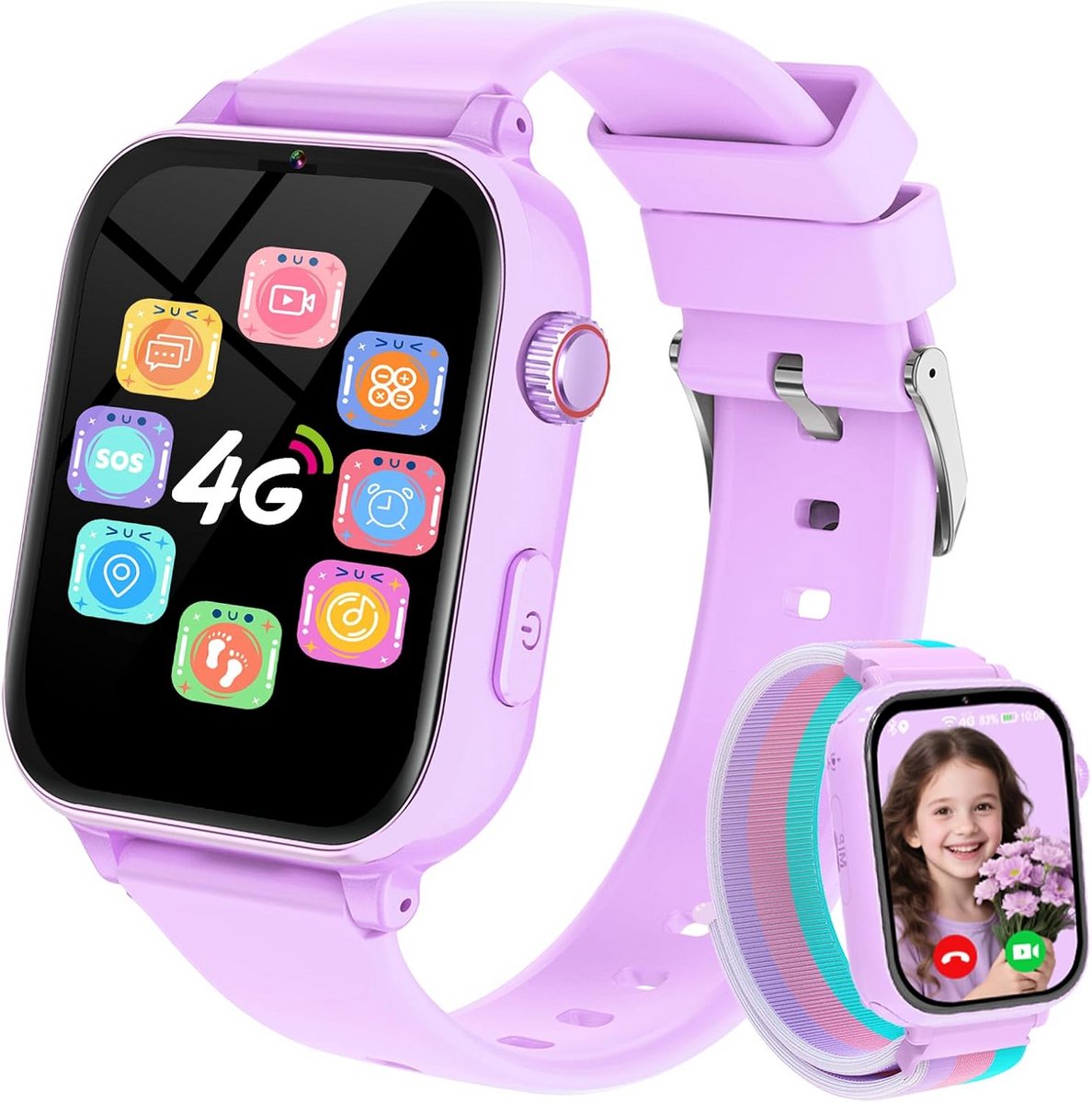 Smartwatch voor Kinderen met GPS en 4G - Communicatie, Activiteiten en Veiligheid voor 4-12 Jaar