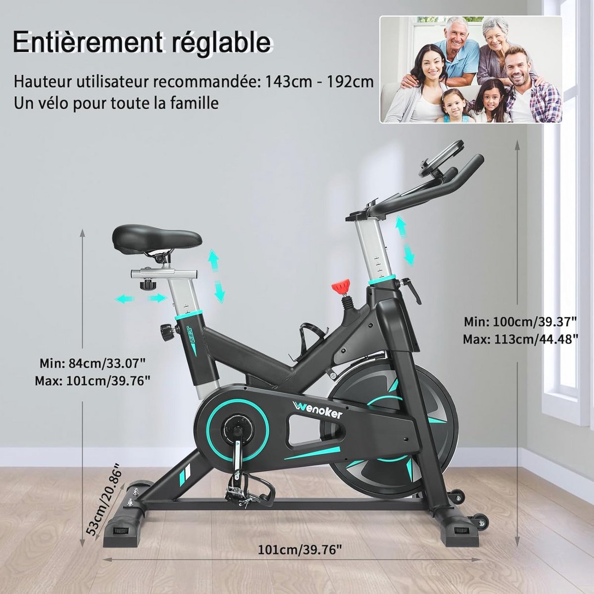 Hometrainer Verstelbare Magnetische Weerstand met Digitale - afbeelding 3