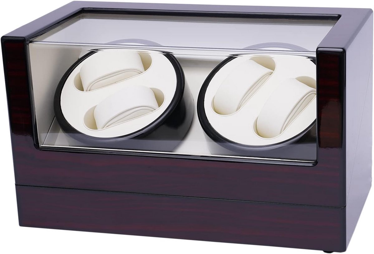 Automatische Horlogewinder voor 4 Horloges - Stille Houten Display Box