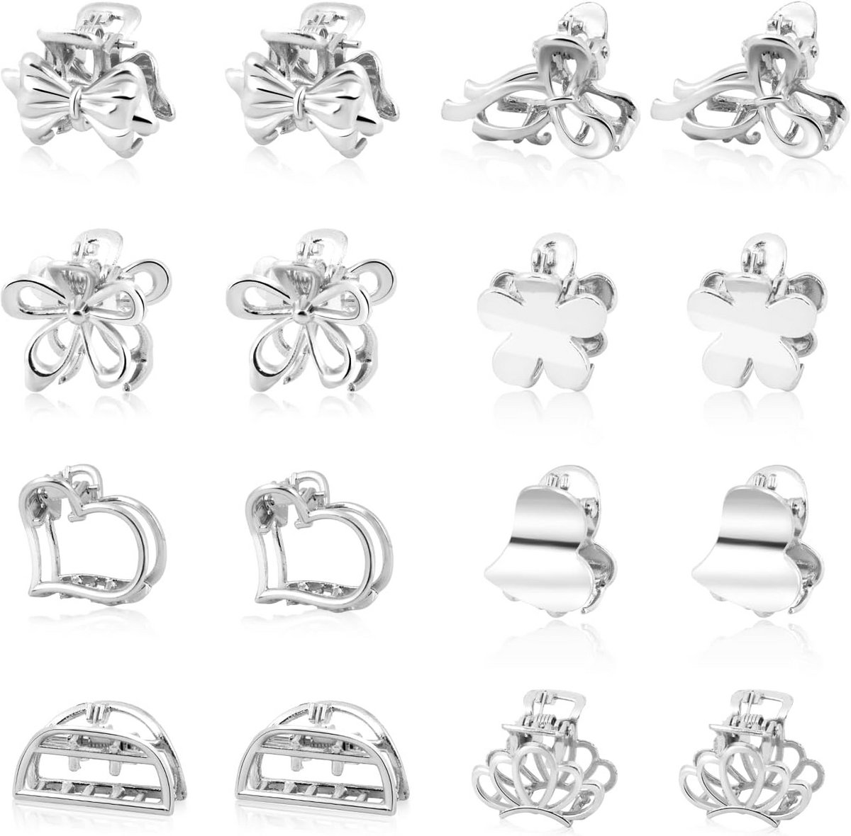 16x Gouden Mini Metalen Haarklauwclips Bloem Vorm voor Dames