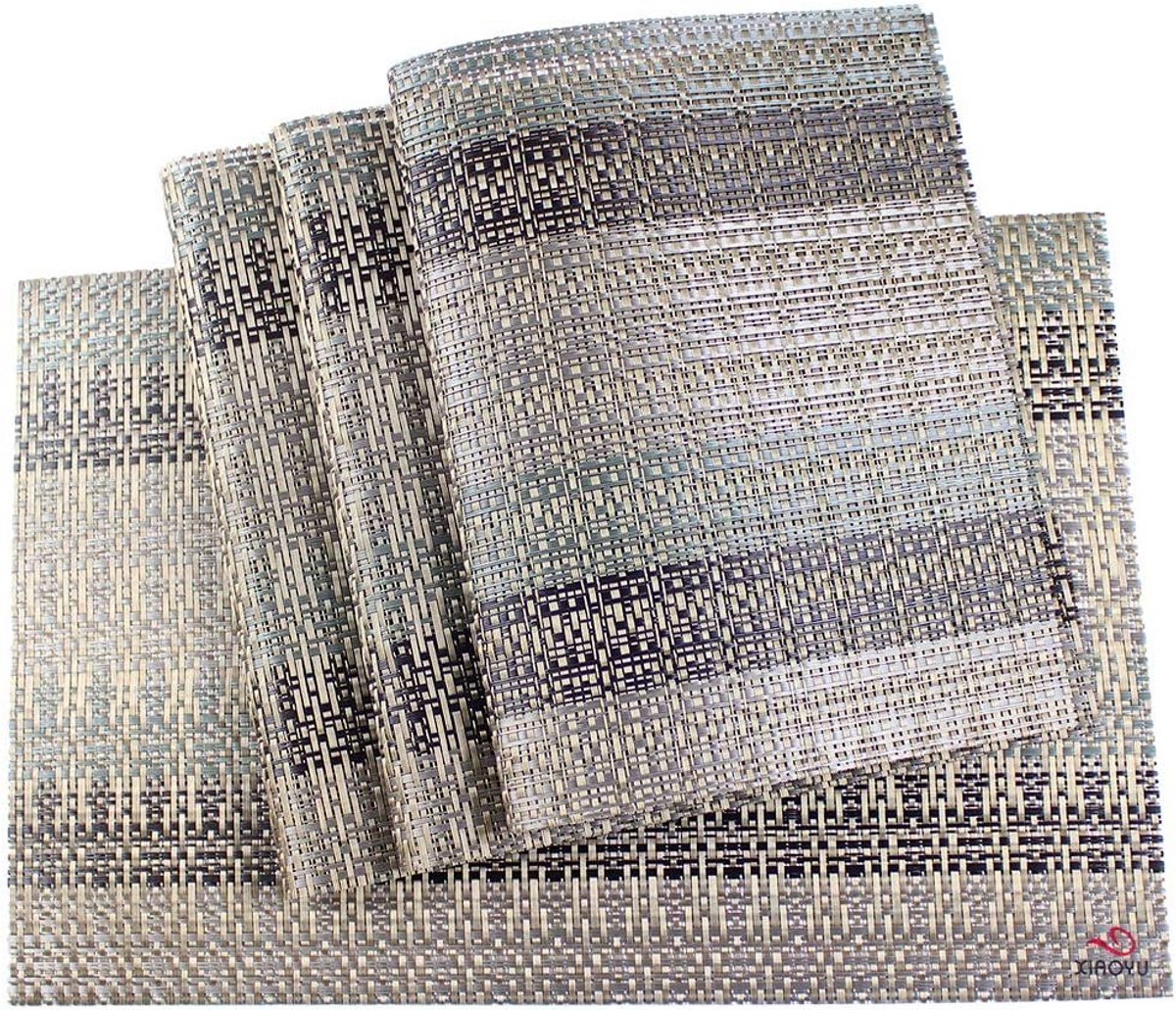 Set van 4 Wasbare Placemats Pvc Antislip Tafelmatten