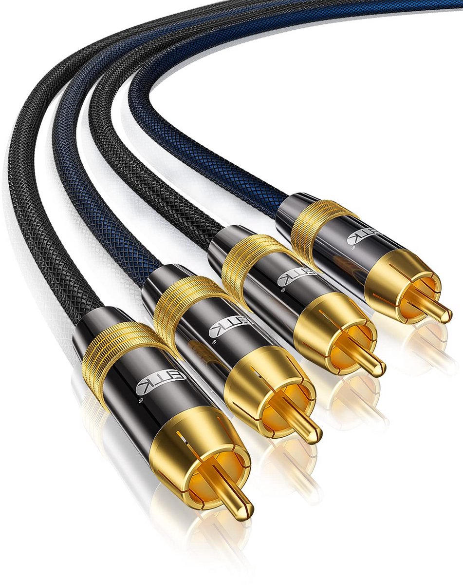 Stereo RCA Kabel 2 Meter Mannelijk naar Mannelijk voor HiFi, Versterker en Home Theater