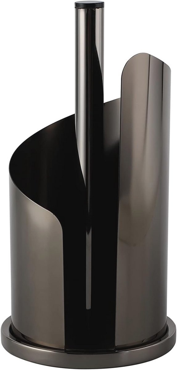 Keukenrolhouder van RVS - Black Edition, 15,5 x 33 cm
