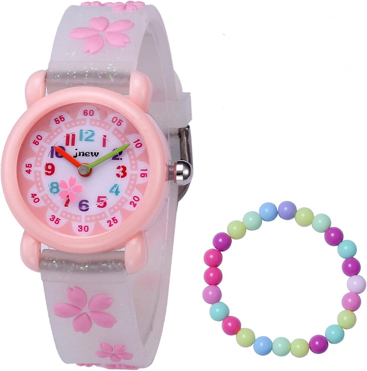 Analoge Kinderhorloges voor Meisjes van 3-10 jaar met Siliconen Band