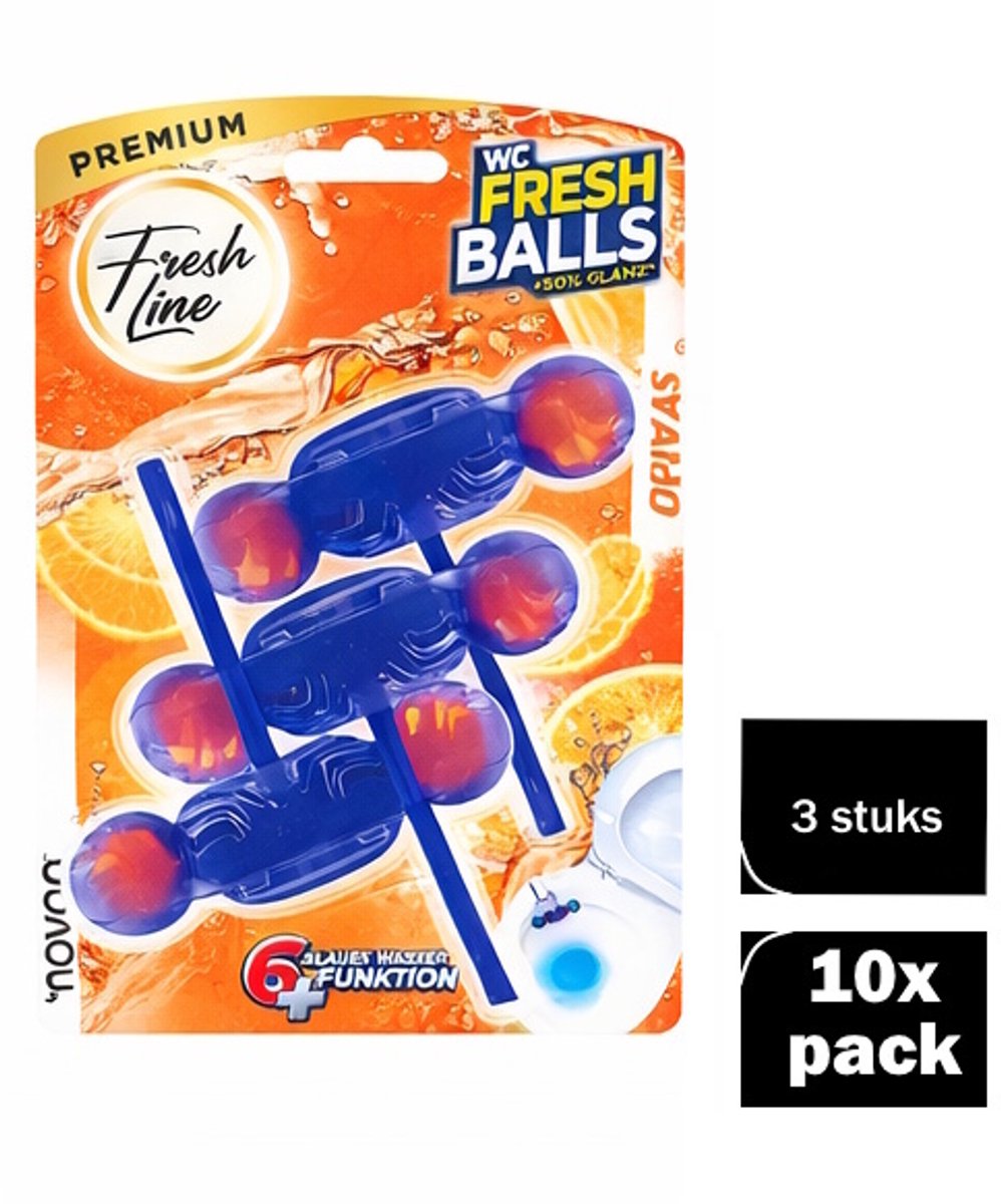 Fresh Line® - Toiletblok Fruitig - Giga Voordeelverpakking 10x3 stuks - WC Blokjes