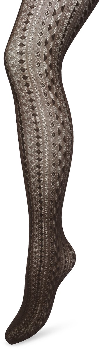 Bonnie Doon Grafische Panty 40 Denier Bruin Dames maat L/XL - Grafisch - Print - Gladde Naden - Maximaal Draagcomfort - Chique Panty - Geometrie Tights - Feestelijk - Bracken - BP221902.158