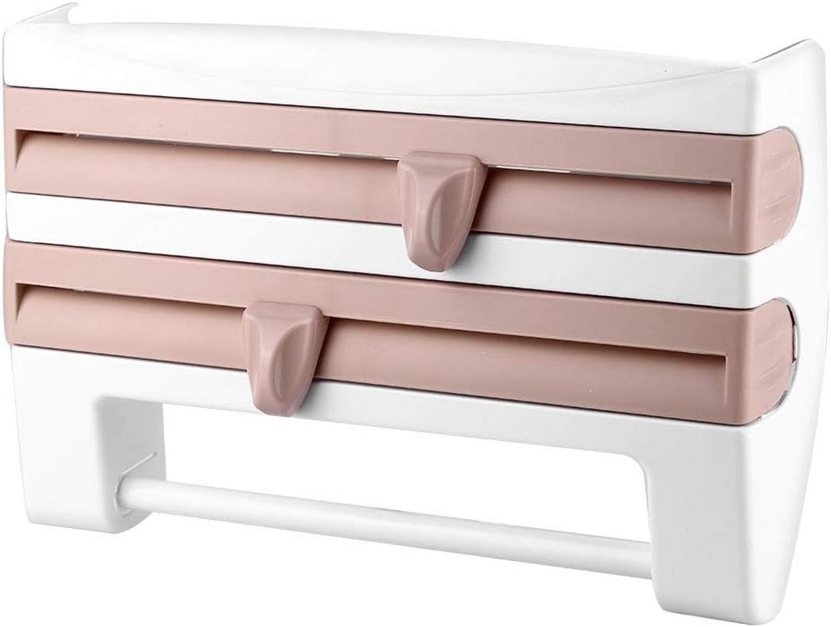Multifunctionele Keuken Organizer met Planken en Foliesnijder voor Wandmontage