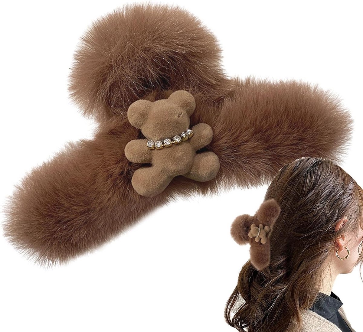 Grote Pluche Haarclips Knijpers met Beer Ontwerp voor Dames en Meisjes