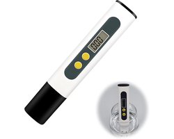 Digitale tds-water tester - Waterkwaliteit tester - Meetbereik 1~9990ppm - Uitgerust met een sensor met een meetsonde van titaniumlegering - Scherm met hoge resolutie - Voor gezinnen | aquarium | koffieliefhebbers en huisdieren - Wit