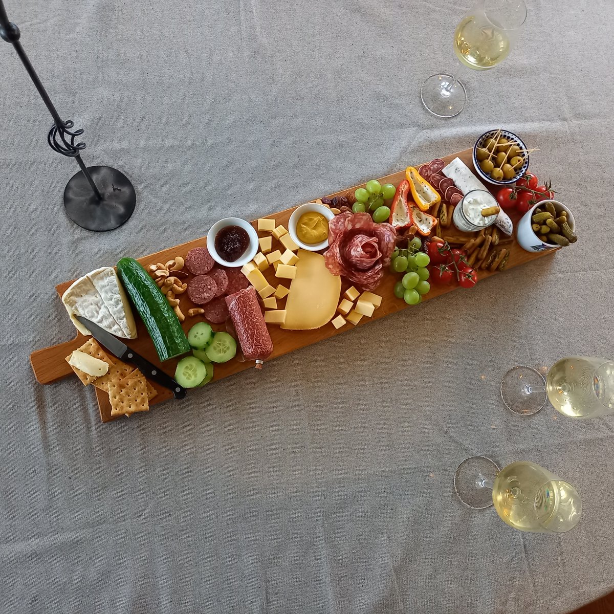 Borrelplank - Massief Eikenhout – 80 cm Lang – recht handvat