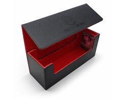 Deckmasters® Luxe Deckbox MTG, One Piece, Magic & TCG – Zwart met Rood Suède – Geschikt voor Toploaders, Magnetische Kaarthouders & Losse Kaarten – Met Magnetische Sluiting